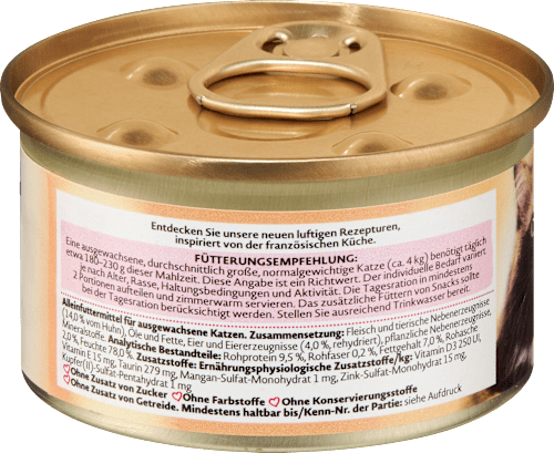 Nassfutter Katze Soufflé reich an Huhn mit Ei Dein Bestes