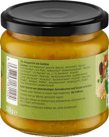 Pappa con riso e verdure, 3+ anni dmBio