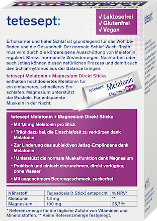 Melatonin + Magnesium Direkt Sticks tetesept
