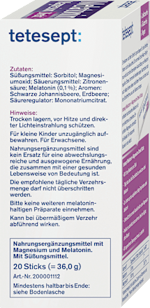 Melatonin + Magnesium Direkt Sticks tetesept