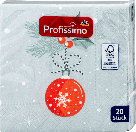 Troslojne salvete - motiv: novogodišnja kugla, 25x25cm Profissimo