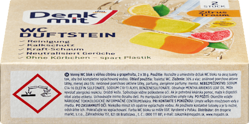 Kamen za WC šolju, limun i grejp 2x38g Denkmit