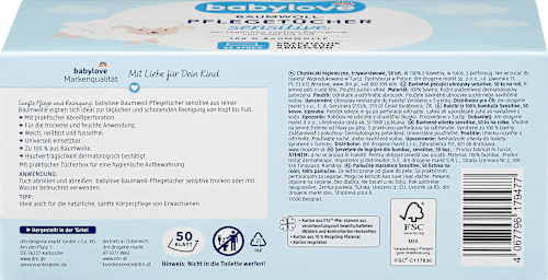 Pflegetücher Baumwolle sensitive babylove