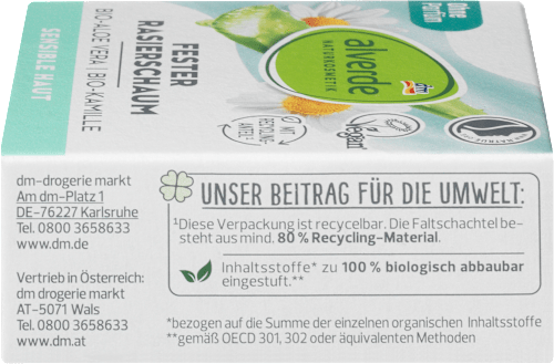 Fester Rasierschaum Bio-Aloe Vera, Bio-Kamille  alverde NATURKOSMETIK