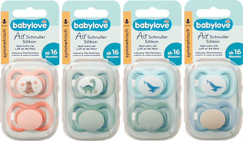 Schnuller Air Silikon symmetrisch ab 16 Monate sortiert babylove
