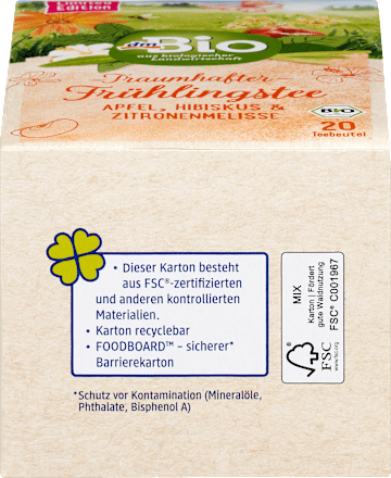 Früchtetee Traumhafter Frühlingstee mit Apfel, Hibiskus & Zitronenmelisse dmBio