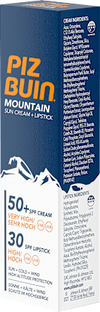Sonnencreme + Lippenpflege Kombi Mountain LSF 50 PIZ BUIN