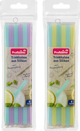 Trinkhalme aus Silikon sortiert Profissimo