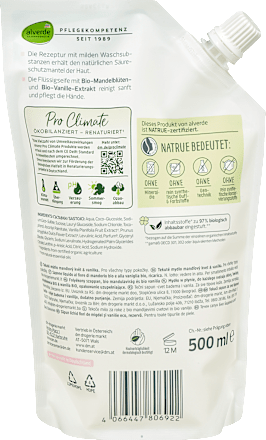 Pro Climate Flüssigseife Bio-Mandelblüte und Bio-Vanille Nachfüllpack  alverde NATURKOSMETIK