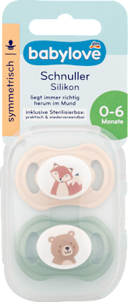 Schnuller Silikon symmetrisch 0-6 Monate sortiert babylove