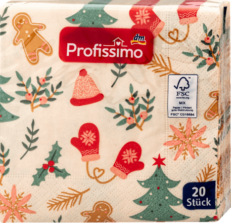 Cocktailservietten Wintermotive (25x25 cm) Profissimo