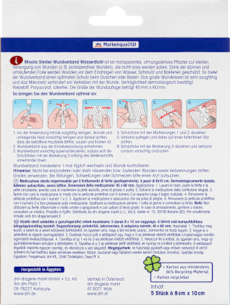 Medicazione sterile impermeabile per ferite Mivolis