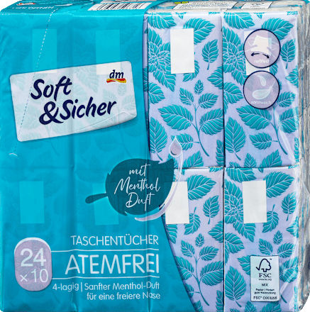 Papirnate maramice s mirisom mentola, 4-slojne Soft&Sicher