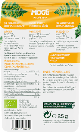 Kindersnack Obst Mango Streifen mit Apfel ab 3 Jahren MOGLi