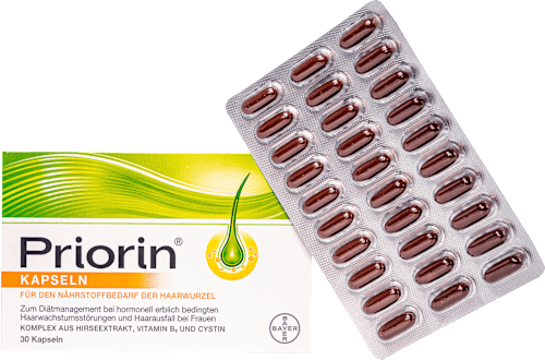 Kapseln für den Nährstoffbedarf der Haarwurzel Priorin