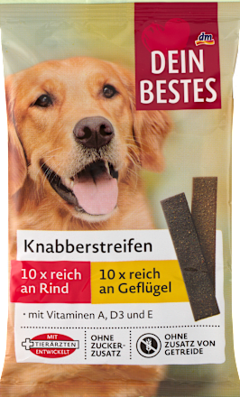 Hundeleckerli Knabberstreifen Rind & Geflügel Dein Bestes