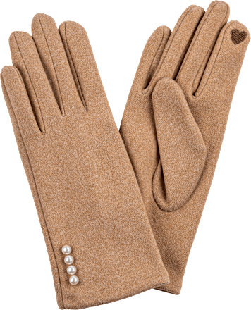 Handschuhe mit Perlen beige (1 Paar) keine Marke