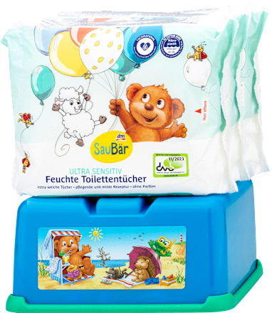 Feuchte Toilettentücher Ultra Sensitiv mit Box SauBär