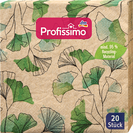 Servietten "Gingko" aus Recyclingmaterial (33x33 cm) Profissimo