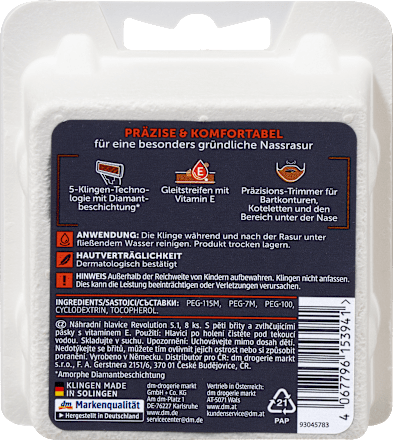 Testine di ricambio per rasoio Revolution 5.1 Balea MEN