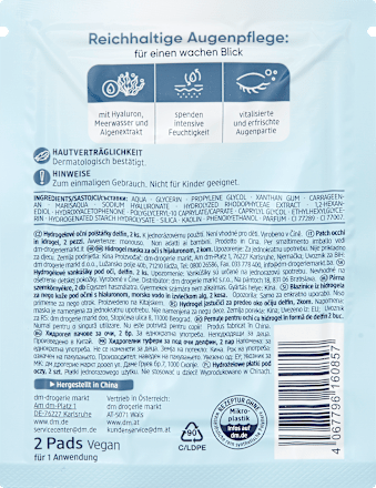 Hydrogel jastučići za područje ispod očiju - delfin, 1 par Balea