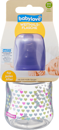 Steklenička s širokim vratom, z anatomskim cucljem proti kolikam iz silikona, 150 ml, več različic babylove