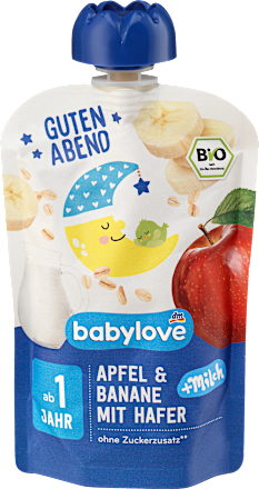 Quetschie Guten Abend Apfel-Banane-Hafer-Milch  ab 1 Jahr babylove