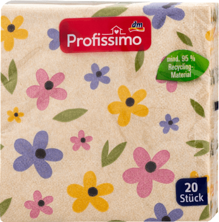 Cocktailservietten "Flower" aus Recycling-Material (25x25 cm) Profissimo