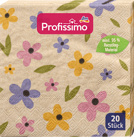 Cocktailservietten "Flower" aus Recycling-Material (25x25 cm) Profissimo