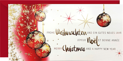 Grußkarten-Set mit Weihnachtsmotiven in rot CACTUS