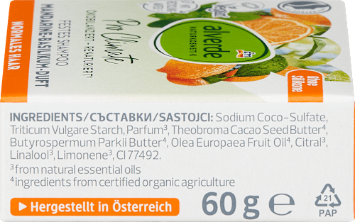 Pro Climate Festes Shampoo mit Mandarine-Basilikum-Duft alverde NATURKOSMETIK