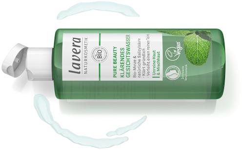 Gesichtswasser Pure Beauty Bio-Minze & natürliche Salizylsäure lavera NATURKOSMETIK
