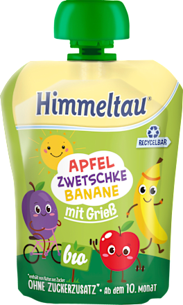 Frucht & Getreide Apfel, Zwetschke und Banane mit Grieß ab dem 10. Monat Himmeltau