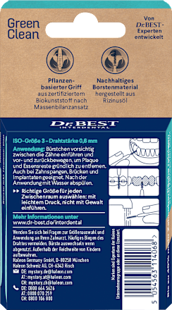Interdentalbürsten GreenClean 0,6 mm ISO 3  Dr. Best
