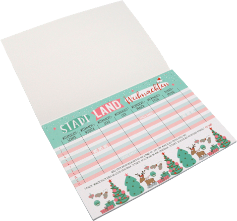 Spieleblock "Stadt-Land-Weihnachten" CACTUS