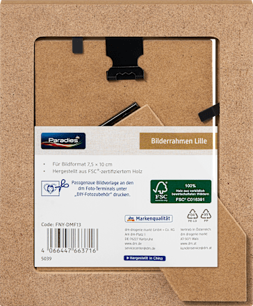 Bilderrahmen Lille 7,5x10 cm, Holz  Paradies