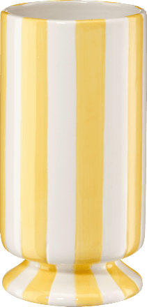 Vase aus Dolomite, gestreift, gelb (10x10x20 cm) Dekorieren & Einrichten