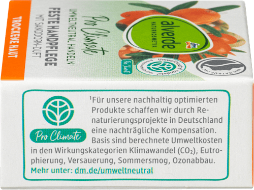 Feste Handpflege mit Sanddorn-Duft alverde NATURKOSMETIK