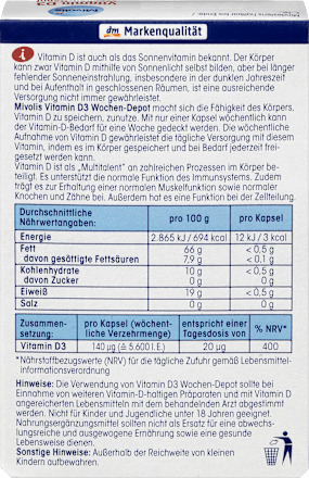Vitamin D3 5600 IJ., meke depo kapsule – tjedna doza Mivolis
