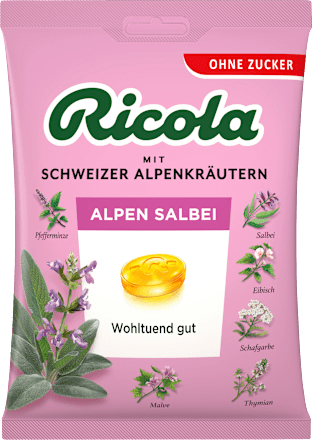 Bonbons Schweizer Alpenkräuter Alpen Salbei zuckerfrei Ricola