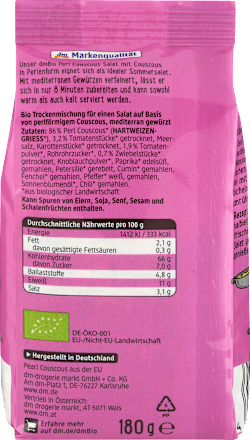 Couscous Salat Perl mediterran dmBio