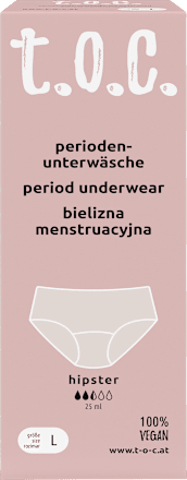 Periodenunterwäsche schwarz Hipster, Gr. L t.o.c.