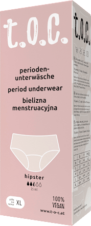 Periodenunterwäsche schwarz Hipster, Gr. L t.o.c.