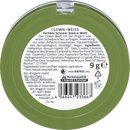Clownweiß Natürlich Bunt  alverde NATURKOSMETIK