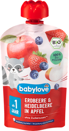 Quetschie Erdbeere & Heidelbeere in Apfel ab 1 Jahr babylove