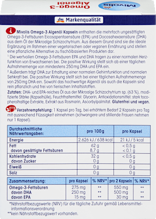 Капсули Омега-3 масло от водорасли Mivolis