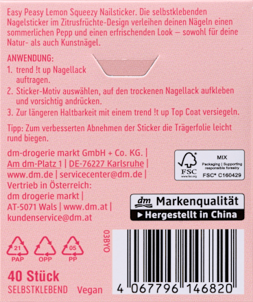 Nagelsticker Pink Lemonade trend !t up