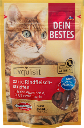 Katzenleckerli Rindfleischstreifen, Exquisit Dein Bestes
