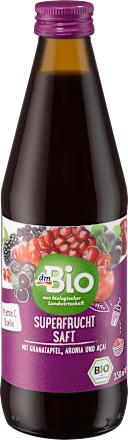 Superfrucht Saft mit Granatapfel, Aronia und Acai dmBio