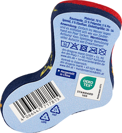 Zaubersocken Wichtel blau SauBär